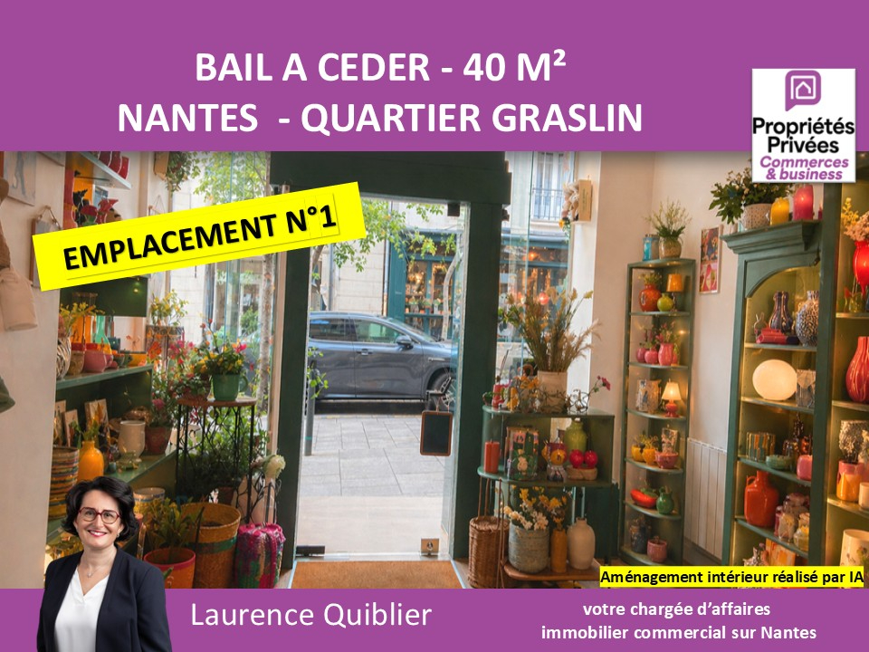 NANTES 44000 NANTES - BAIL A CEDER, LOCAL COMMERCIAL 40 m² - QUARTIER GRASLIN 5