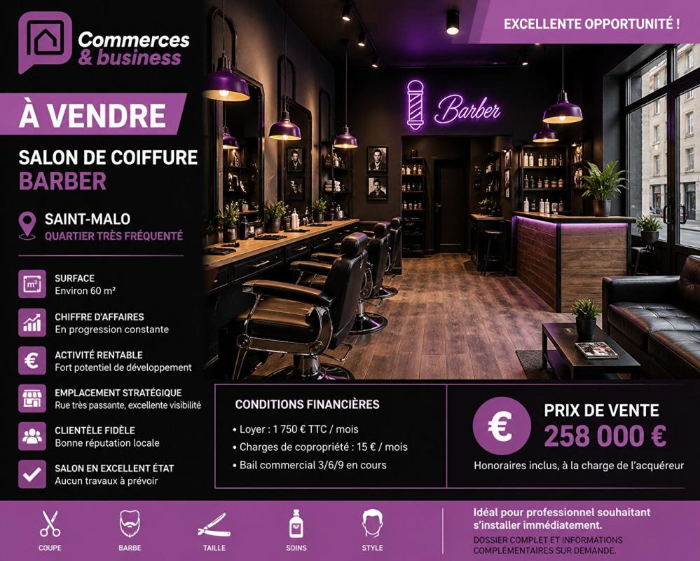 SAINT-MALO ILLE-ET-VILAINE- SAINT MALO - SALON DE COIFFURE, BARBER 1