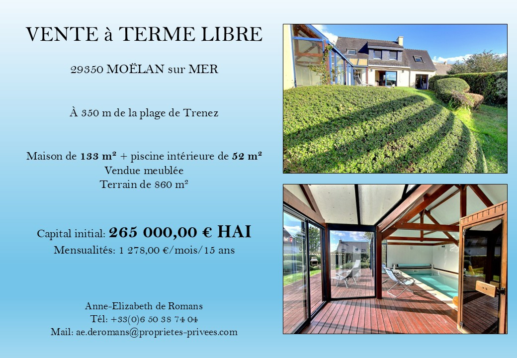MOELAN-SUR-MER Villa 184 m²  Bord de mer Vente à terme libre 1