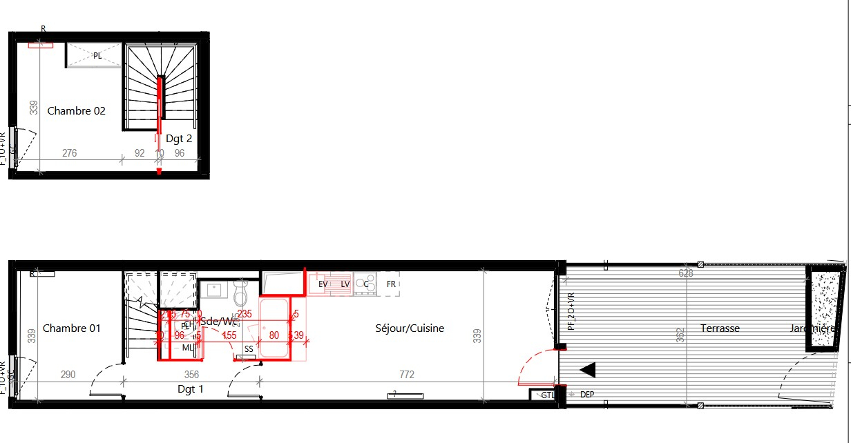 TOULOUSE A louer T3 en duplex récent avec terrasse -  Secteur recherché face au canal 5