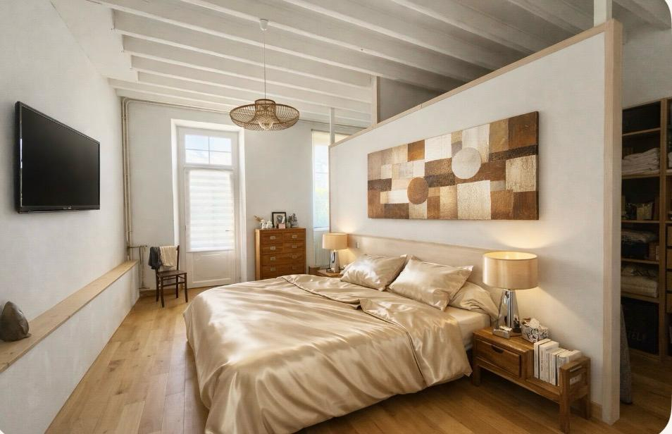 MARSAS 10 kms  de Saint-André de Cubzac :  Girondine R+1 en pierre en mitoyenneté 215 m2 sur 1326 m2 environ de terrain - Cuisine indépendante aménagée et équipée ? Grand Salon - Grand Séjour avec cheminée en pierre - 4 chambres dont 2 suites parentales - Piscin 8