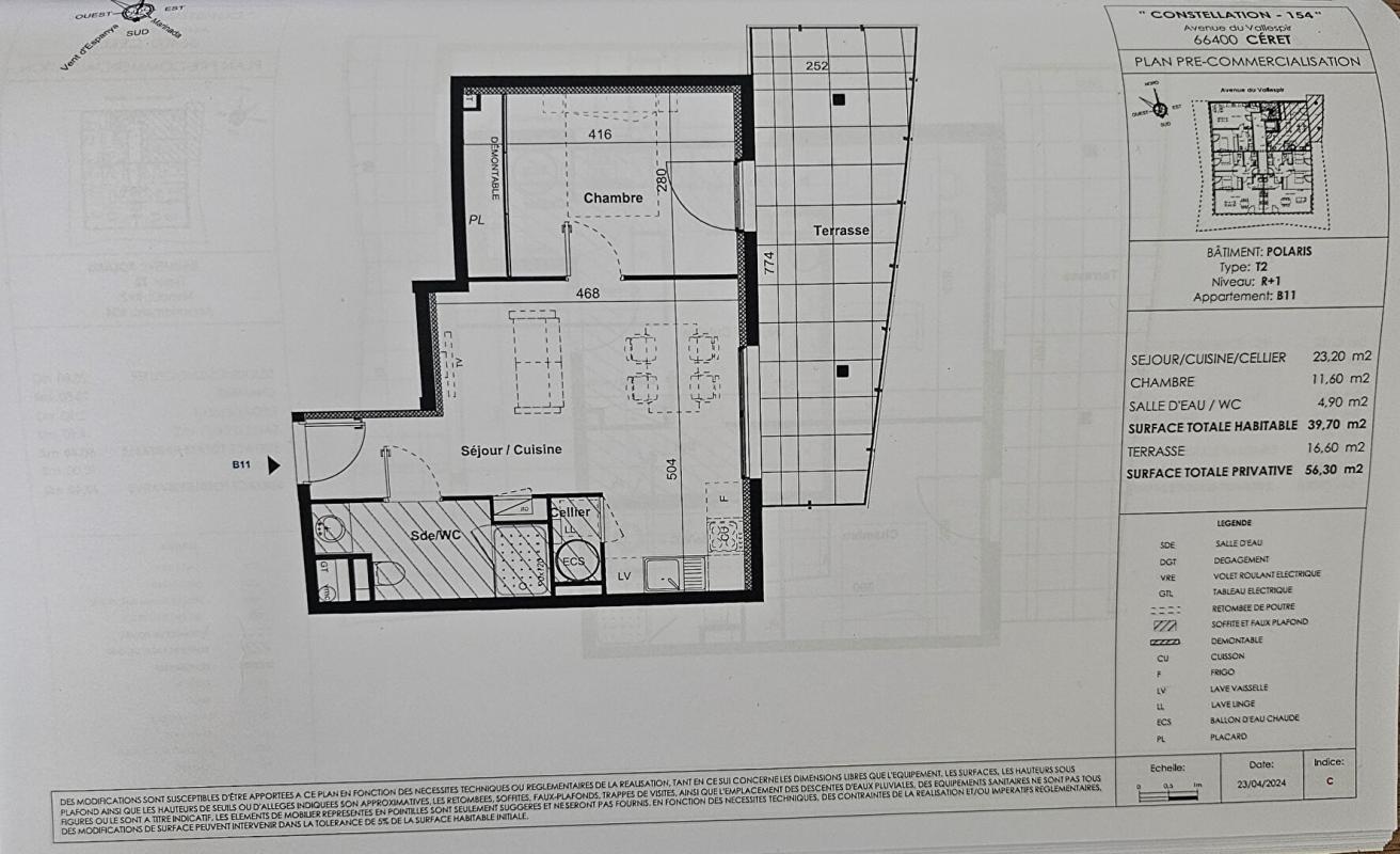 CERET CERET "TOIT TERRASSE 4 pièces de 100m2 avec terrasse, garage double, parking et cave 7