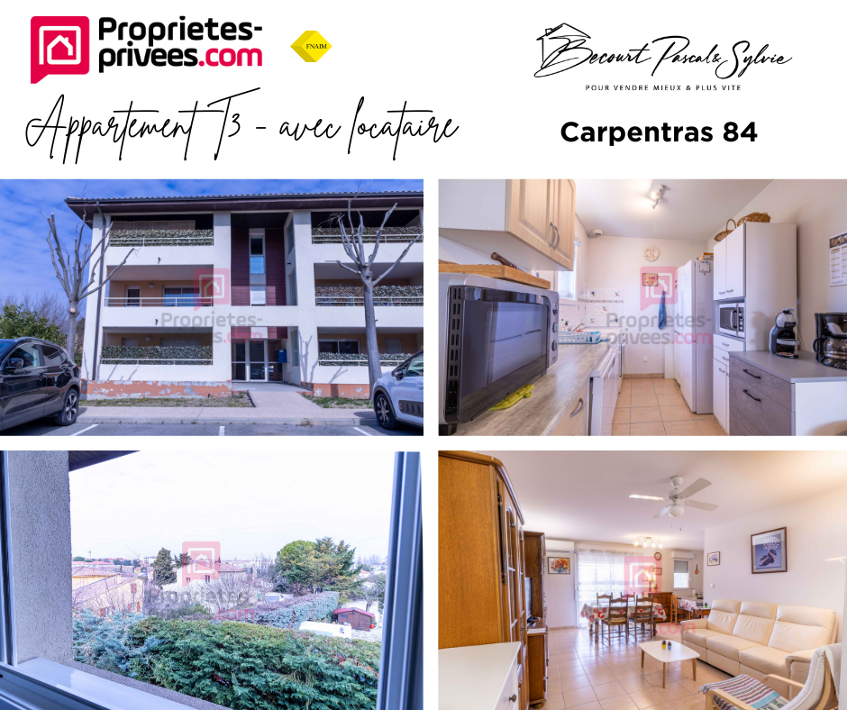 CARPENTRAS Appartement Carpentras 3 pièce(s) 67.32 m2 avec terrasse 14 m2, garage, parking 1