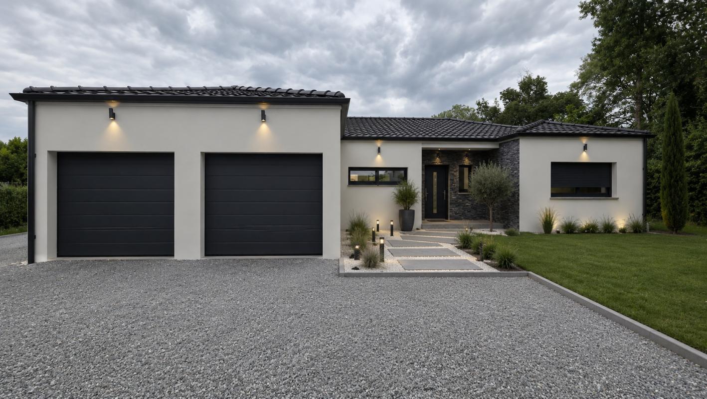 SAINT-MEDARD-DE-GUIZIERES Maison contemporaine avec double garage 1