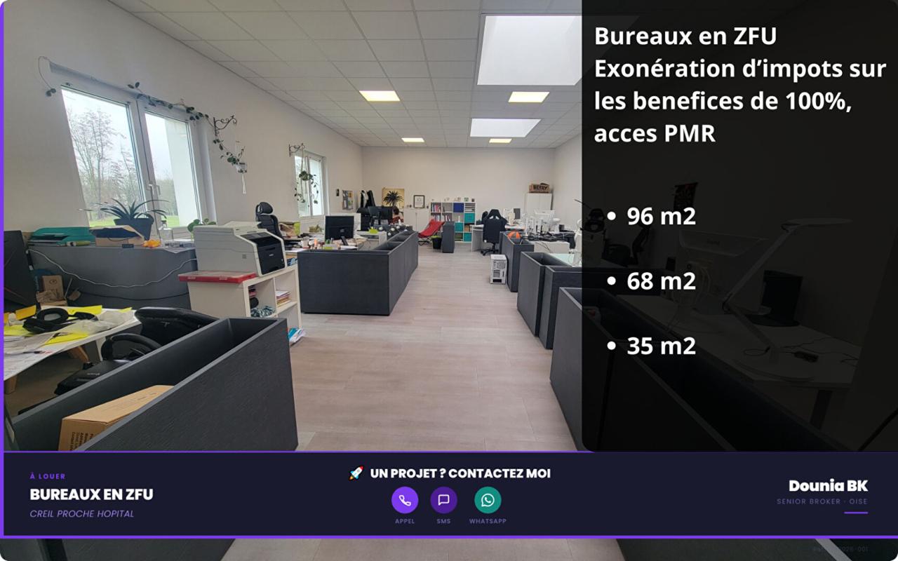 CREIL BUREAUX À LOUER EN QPV (ex-ZFU) / Accès PMR ? Idéal professions médicales ou activités 1