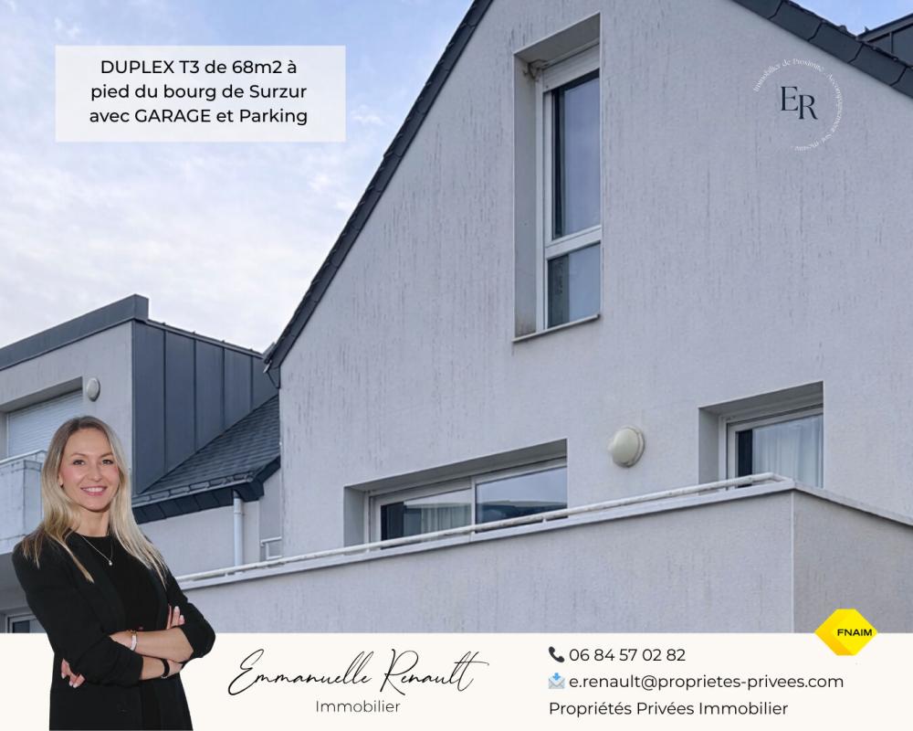 SURZUR SURZUR Appartement T3 en DUPLEX de 67,70 m2, lumineux. À pied du bourg 1