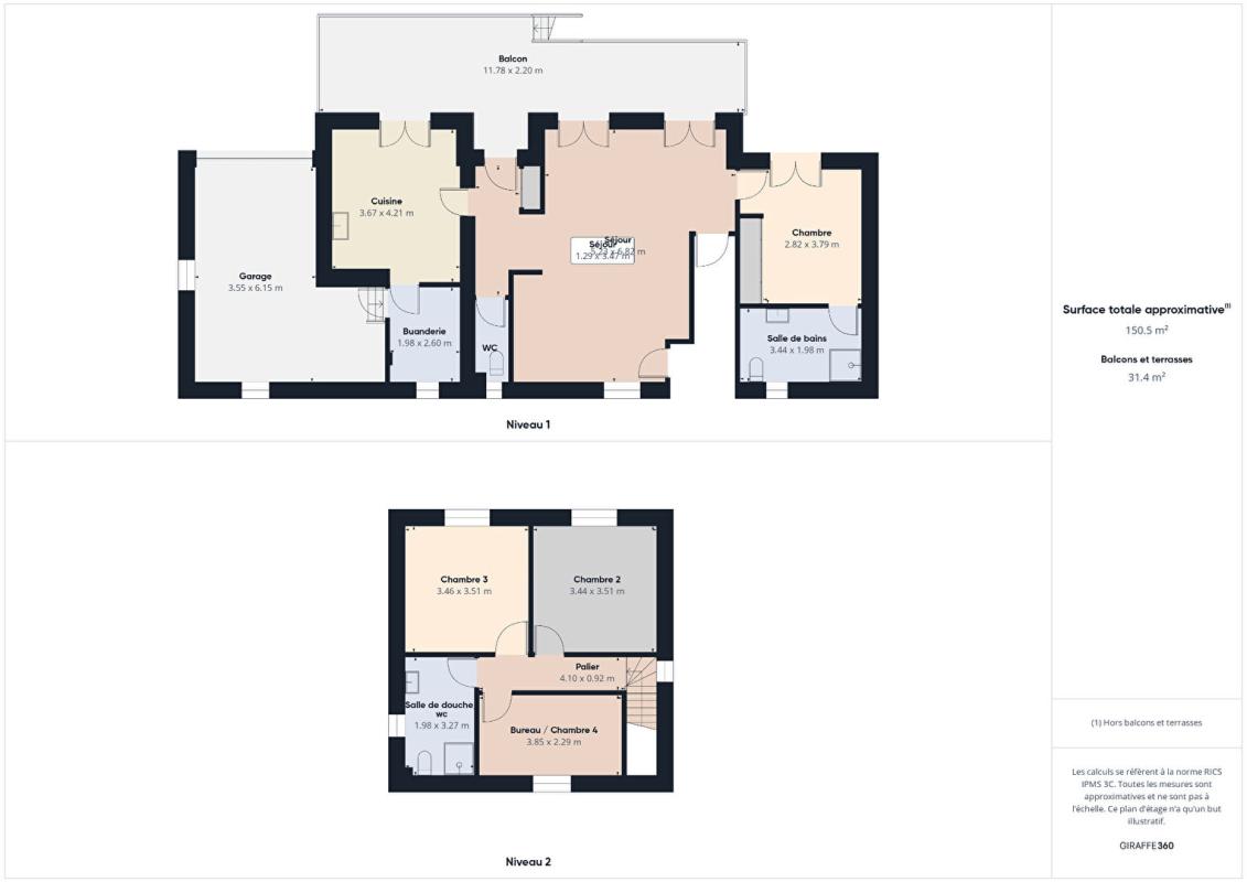 JOYEUSE Villa avec vue dominante de 127 m² - 4 chambres -Proche Joyeuse- 323 000 HAI 18