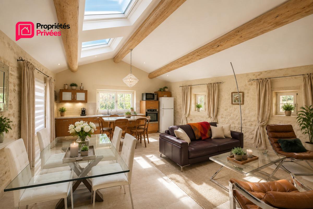 UZES UZES: A 5 minutes d'Uzès, magnifique maison en pierre rénovée avec terrasse tropézienne , 3 chambres , Grand séjour, et garage exceptionnel de 90 m² 12
