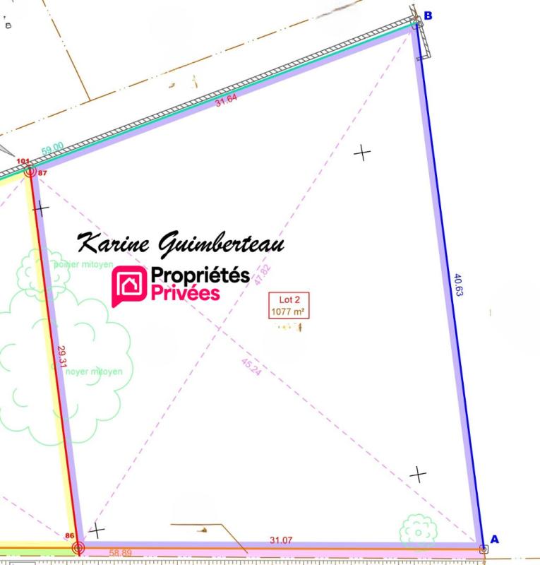 LUSSAC Terrain constructible 1077 m2 - Lussac 2