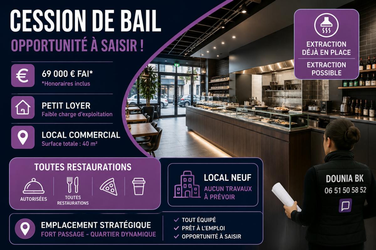LAMORLAYE LAMORLAYE - DROIT AU BAIL 69 000  | Local neuf 40 m² | Centre-ville 1