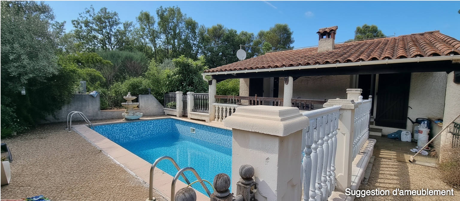DRAGUIGNAN Villa individuelle 3/4p 80m2 Piscine 1230m2 Jardin 11