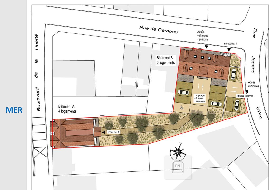 AMBLETEUSE Appartement Ambleteuse face Mer 4 pièce(s) 85.8 m2 avec terrasse 17m² garage et parking 4
